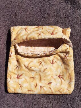 Handmade Square Microwave Potato Bag Gold 9" x 9"
